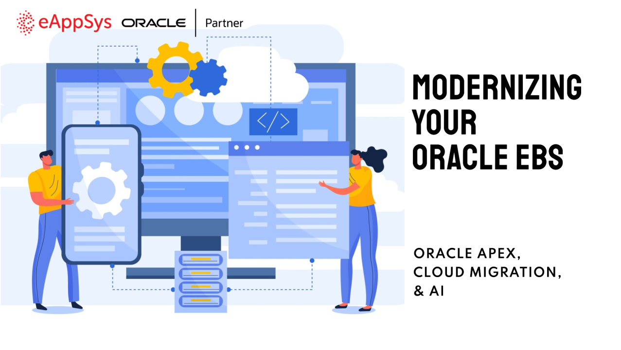 Oracle E-Business Suite modernization with APEX, cloud migration, and AI