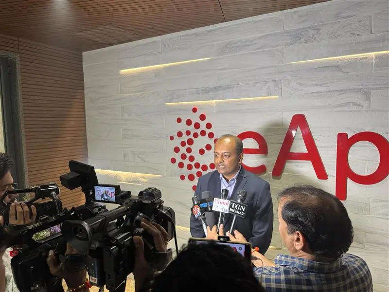 eAppSys leadership addressing the media during a press release